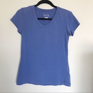 Merrell Blue V-Neck Short Sleeve Shirt Small
